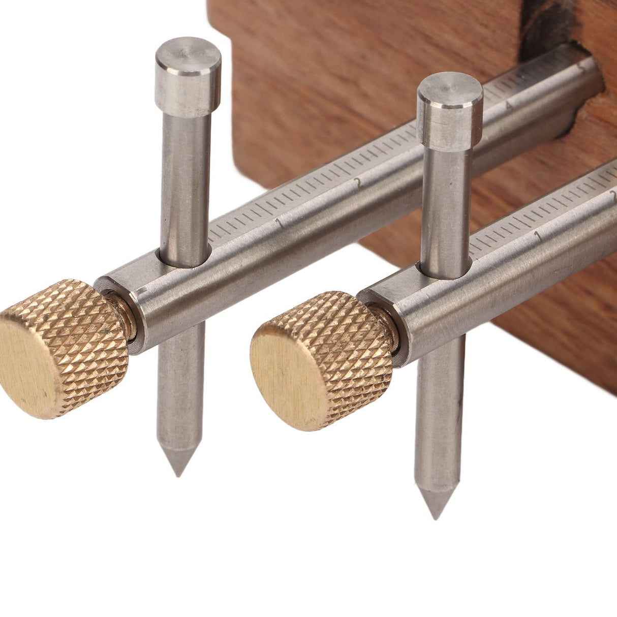 Dioche Adjustable Mortise Gauge, Woodworking Marking Gauge, Dual Rod Draw Line Stainless Steel Mortise Gauge for Metal Wood Ceramic Tile, Approx Dioche