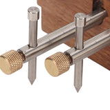 Dioche Adjustable Mortise Gauge, Woodworking Marking Gauge, Dual Rod Draw Line Stainless Steel Mortise Gauge for Metal Wood Ceramic Tile, Approx Dioche
