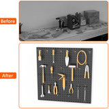 WALMANN Metal Pegboard Panels for Wall Garage Tools Pegboard Storage System for Garage, Workbench, Shed Modular Peg Board Organizer Board(Pack of 2, WALMANN