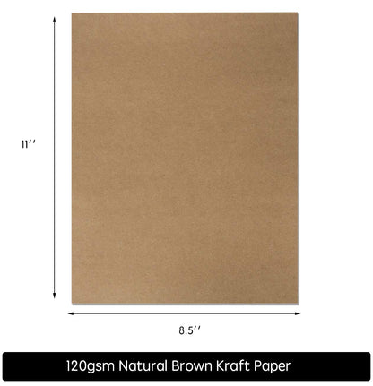 120 Pack Kraft Paper - Brown Stationery Paper- Brown Craft Paper for Arts and Craft, Drawing, D.I.Y. Projects - Letter Size Kraft Paper - Laser & - WoodArtSupply