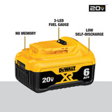DEWALT 20V MAX Battery, 6 Ah, 2-Pack, Fully Charged in Under 90 Minutes (DCB206-2) DEWALT