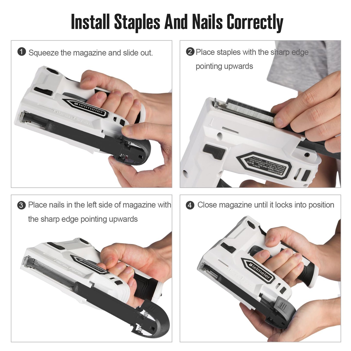 Bielmeier Electric Staple Gun, 2 in 1 Lithium-ion Electric Stapler, 4V Cordless Brad Nailer Kit with Staples Nails, USB Charger, Power Tacker for - WoodArtSupply