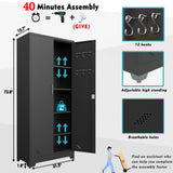 PAOFIN Metal Storage Cabinet,Storage Cabinet with Doors and Shelves,Garage Storage Cabinet with Lock for Office,Home,Garage,Gym,School PAOFIN