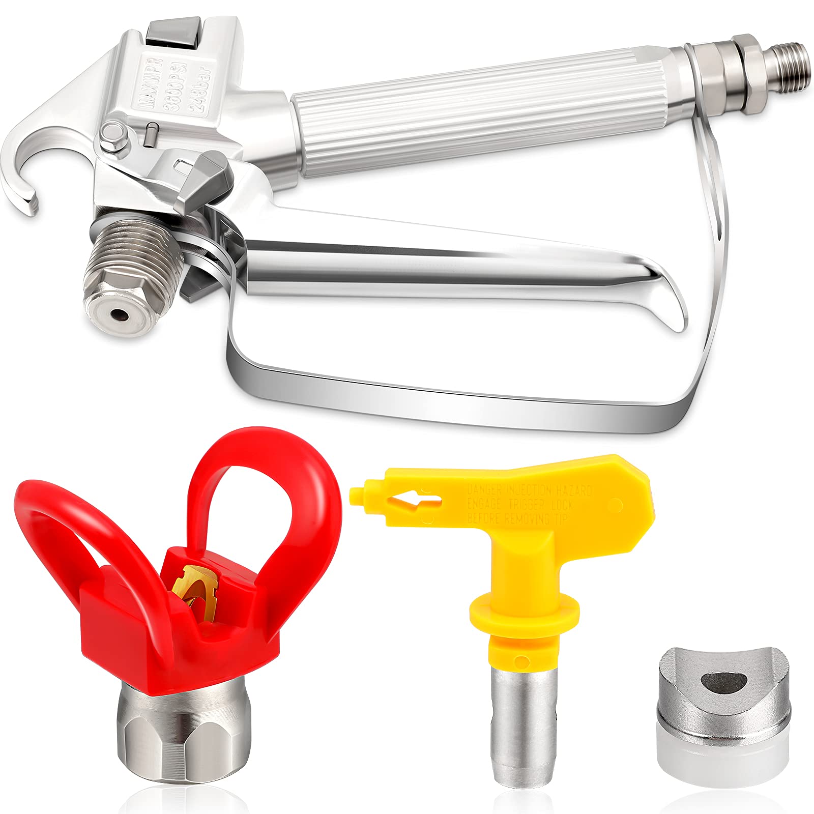 SG02 Airless Paint Spray Gun High Pressure 3600PSI 517 Tip Swivel Joint for Pump Sprayer Parts Accessories(2 Sets) - WoodArtSupply