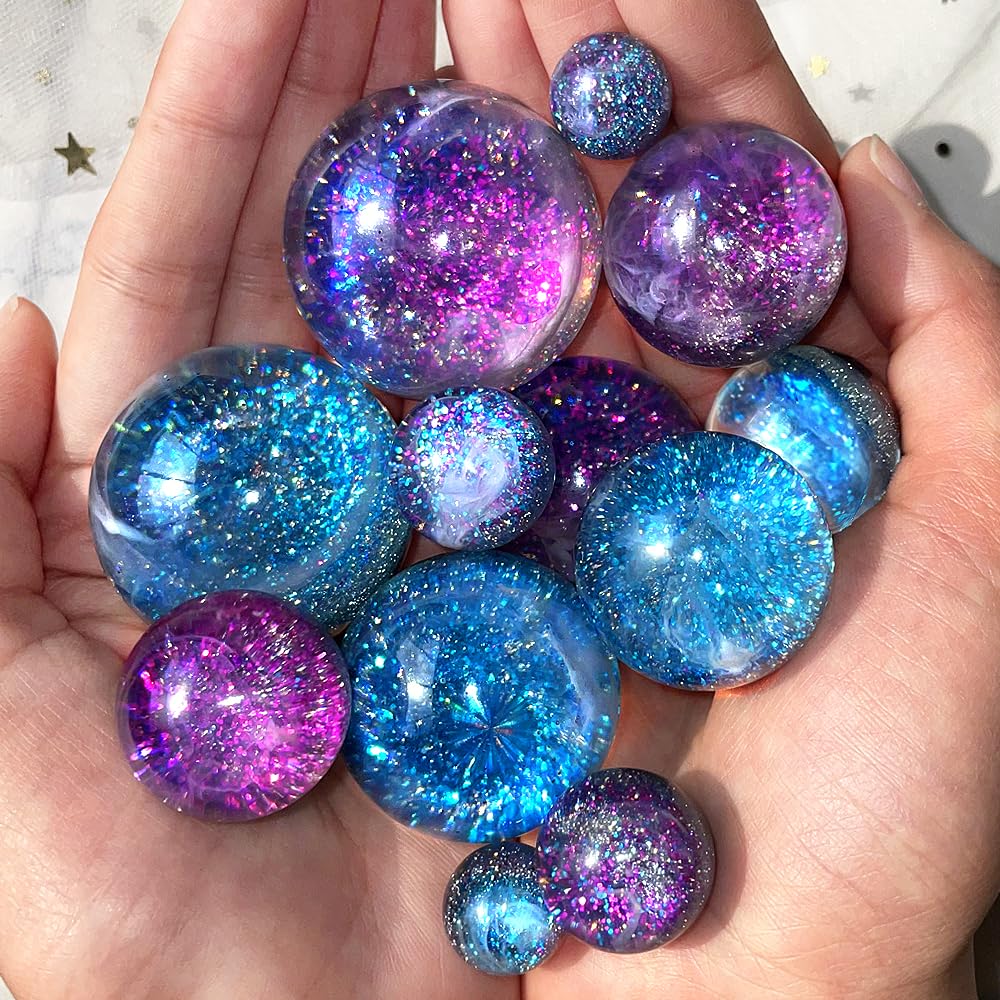 RESINWORLD 20-Cavity Sphere Molds for Resin, Round Ball Resin Mold, Silicone Orbs Mold for Jewellery Making ResinWorld