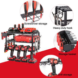 TreeLen Power Tool Organizer Wall Mount, Power Tool Holder 3 Layers Heavy Duty Drill Holder Suitable for Garage, Workshop and Warehouse TreeLen