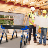Prostormer Portable Folding Sawhorse 2 Pack, Heavy Duty Saw Horses 2600Lbs Weight Capacity Each Twin Pack, Durable Table Stand with Folding Legs and Prostormer