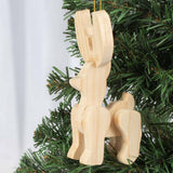 Unfinished Wood Reindeer Ornaments - Pack of 4 Wooden Deer for Holiday Decorations and Christmas Displays Ready for DIY Craft Projects from Factory Factory Direct Craft