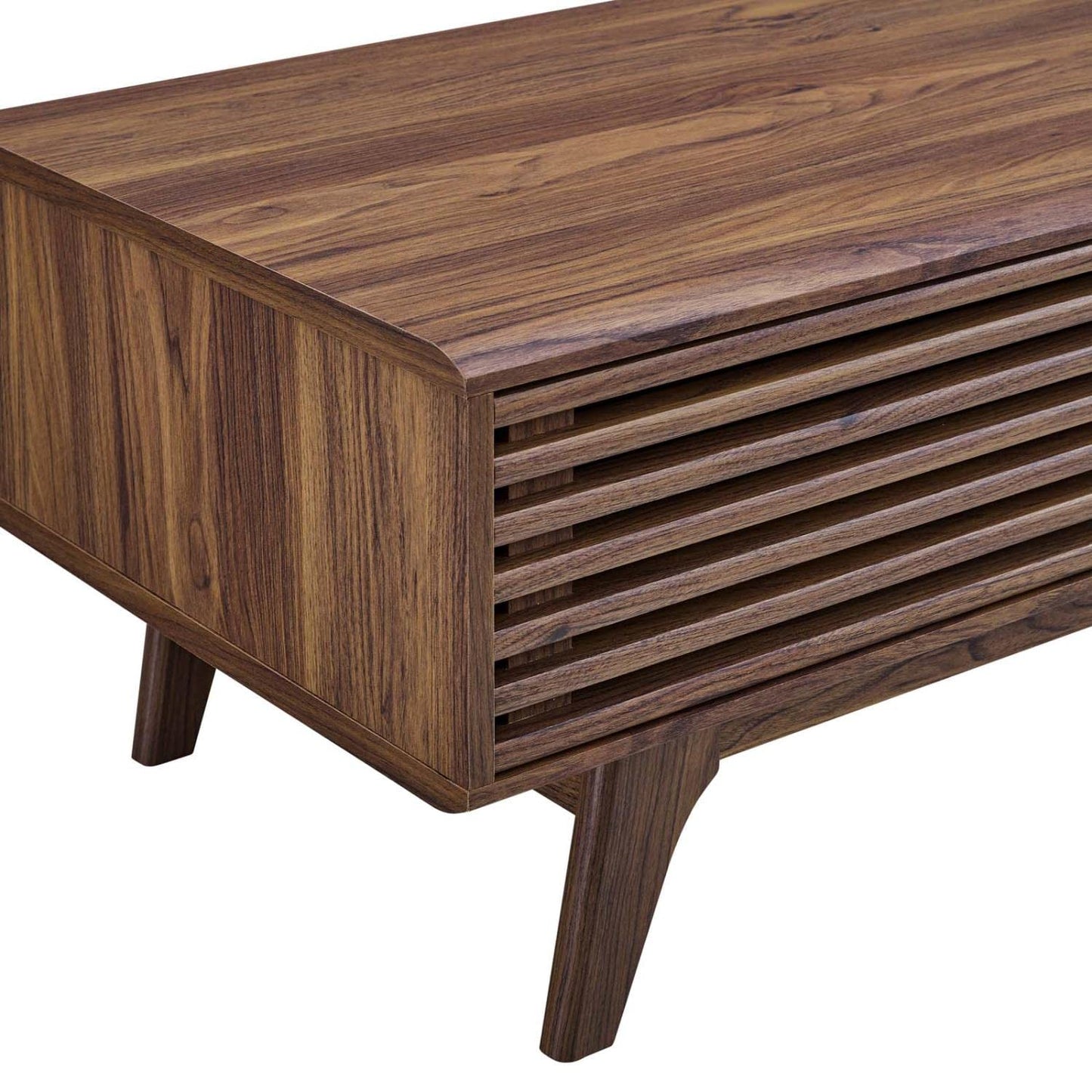 Modway Render Mid-Century Modern Coffee Table in Walnut, 43 in x 21.5 in x 17