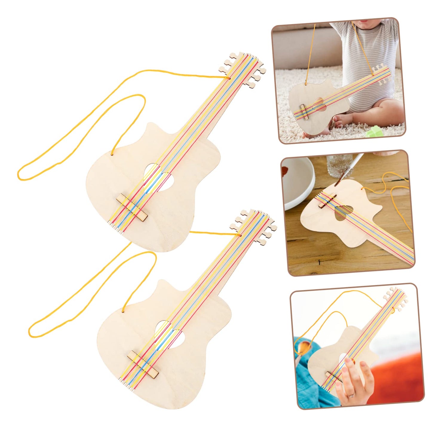 Toyvian 10 Pcs Child Guitar Mini Toys Miniature Guitar Miniature Guitar Toy Childrens Ukulele Unfinished Guitar Toy Crafts DIY Painting Guitar Toy Toyvian