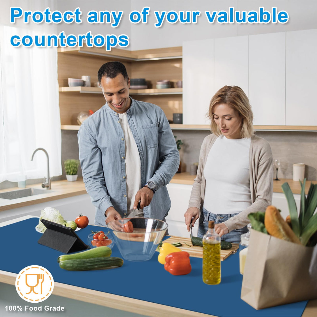 AECHY Silicone Mats for Kitchen Counter 47"x23.6"x0.08”, Largest Heat Resistant Mat Shipped Rolled Up Kitchen Island Silicone Countertop Protector AECHY