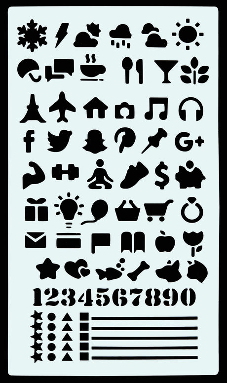 Dotted Journal Stencil Set (Over 300 designs that are great for bullet journaling, planners, and notebooks) (English, Telugu and German Edition) PETER PAUPER PRESS