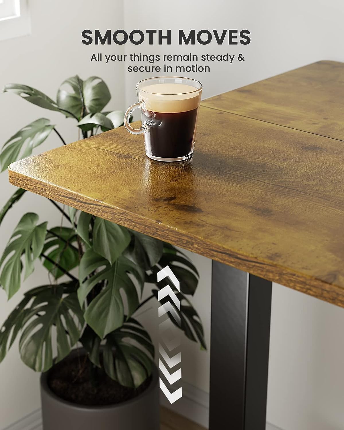 ErGear Height Adjustable Electric Standing Desk, 48 x 24 Inches Sit Stand up Desk, Memory Computer Home Office Desk (Vintage Brown) ErGear