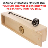 Circle W Branding Iron Set for Steaks, Buns, and Leather - Includes Pine Gift Box BBQ Fans