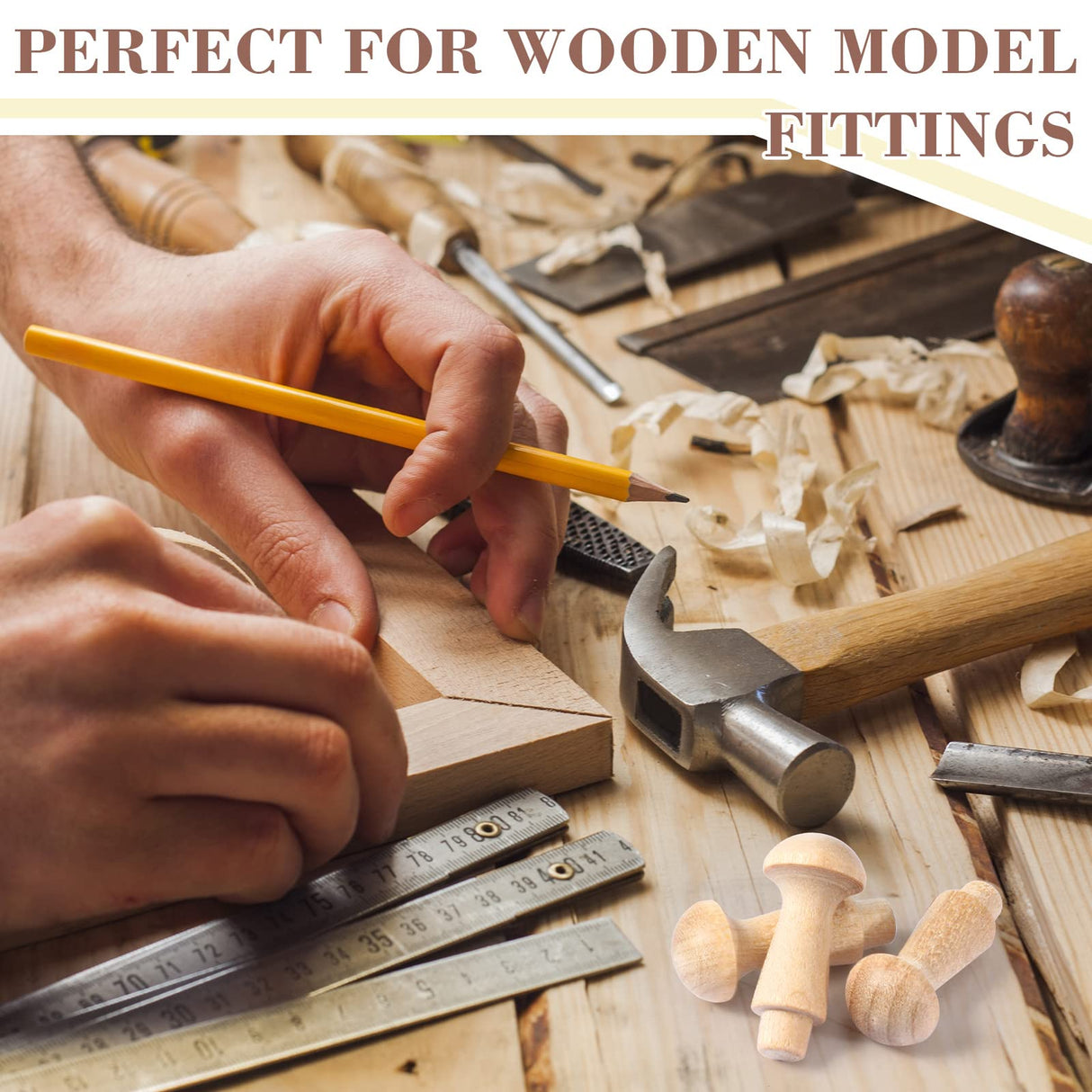 50 Pcs Mini Shaker Pegs Wooden Hooks Wall Mounted, Smooth Texture Wood Pegs for Hanging Coat Hat Towel Clothes Wall Organizing Supplies, 0.98 x 0.43 Yinkin