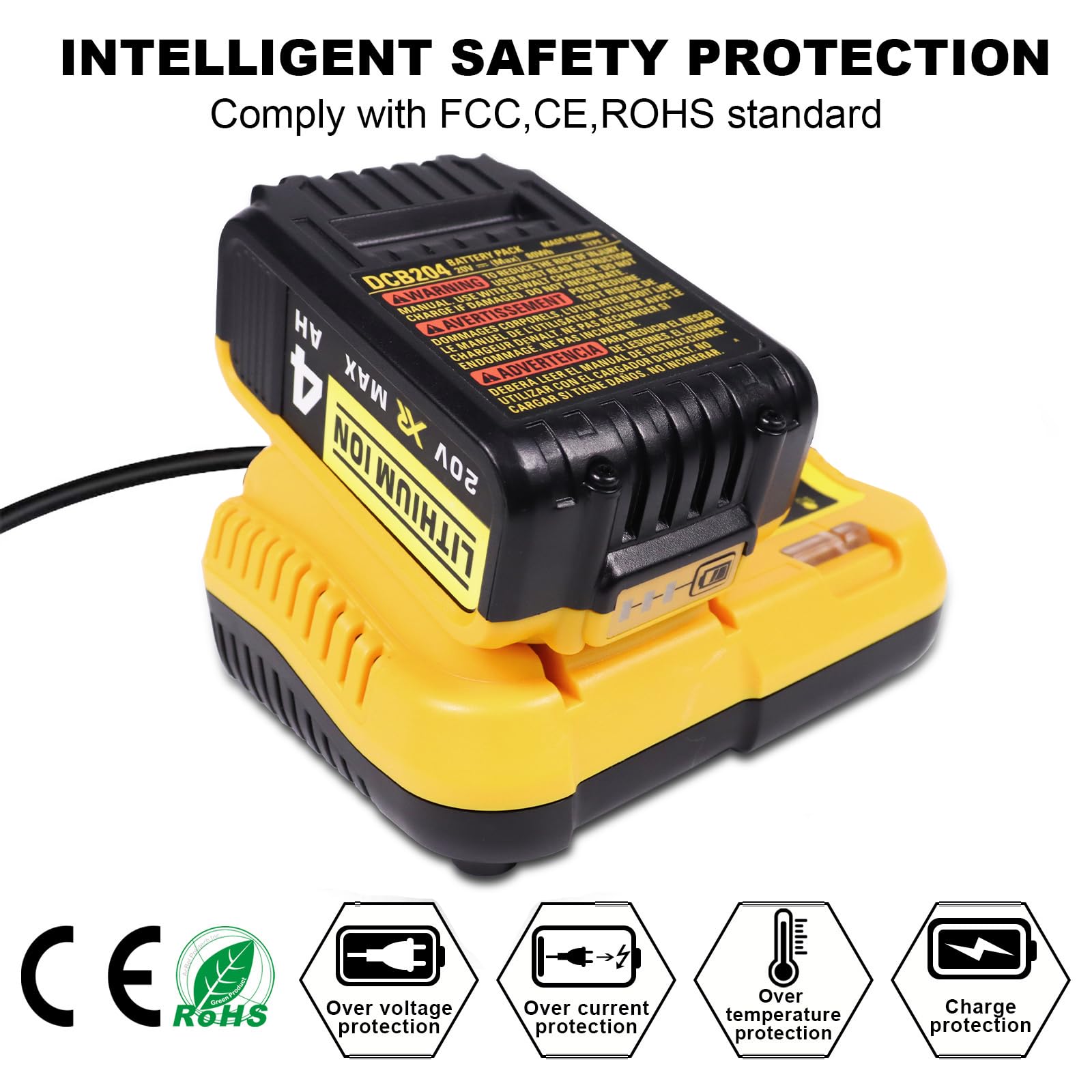 Battery Charger Replacement for Dewalt 12V 20V and 60V MAX Lithium-Ion Battery DCB112 for DCB205 DCB112 DCB201 DCB200 DCB612 DCB609-2 DCB609 DCB606 - WoodArtSupply