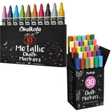 Chalkola Fun Colors Bundle - 30 Markers 6mm + 10 Metallic 6mm Chalkola