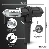 KLRStec Professional Rivet Gun Adapter - Rivet Attachment for Cordless Screwdrivers and Drills - Easy processing for Pop Rivets KLRS