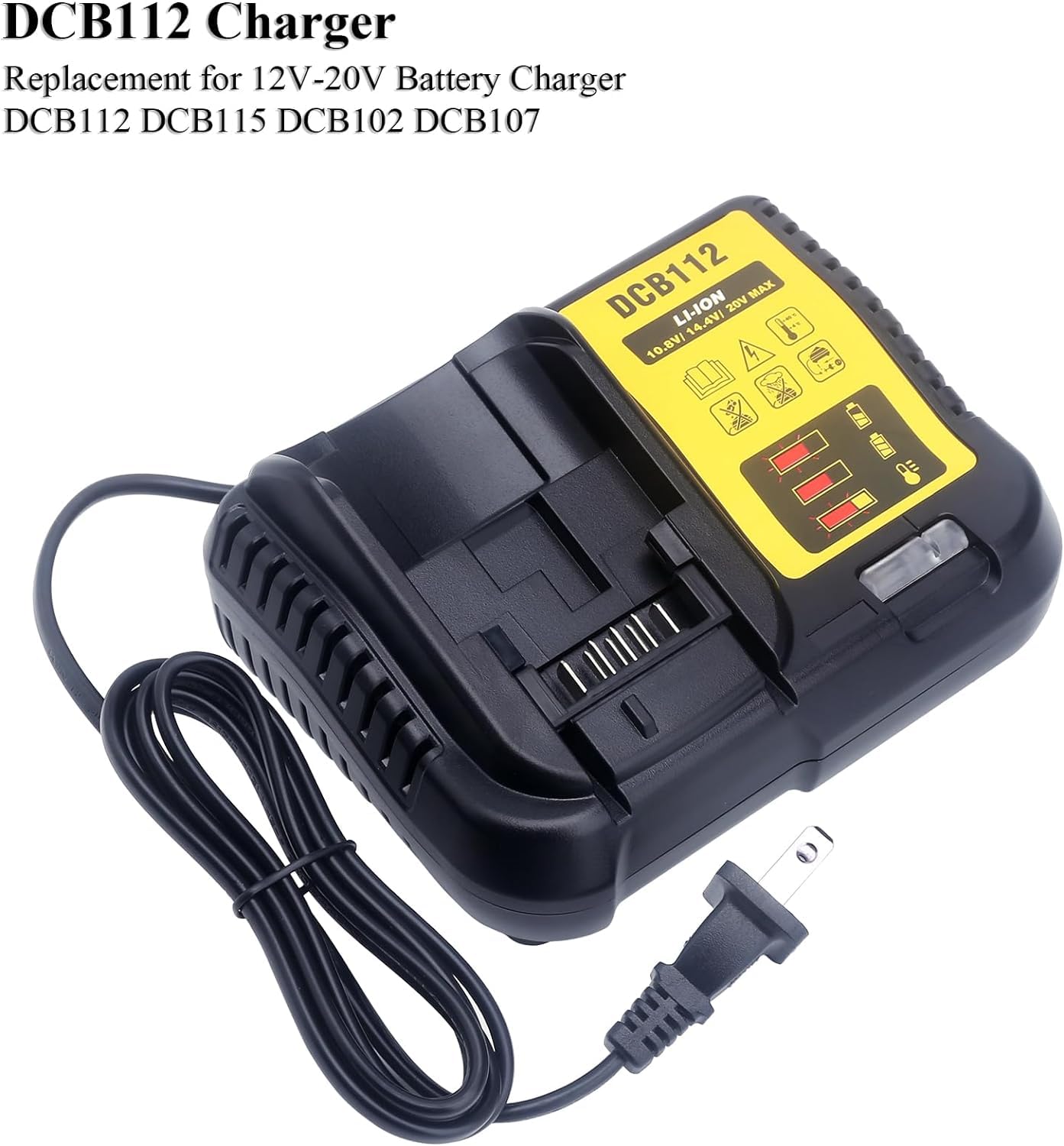 Qbmel DCB112 Rapid Charger Replacement for dewalt 12V-20V MAX Lithium Battery Charger - WoodArtSupply