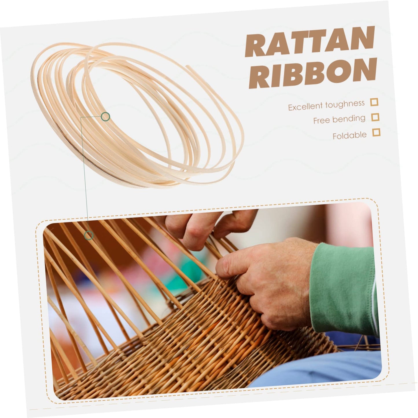 Yardenfun 1 Roll Rattan Weave Material Webbing Basket Wicker Weaving Repair Kit Rattan Cane Rattan Webbing Wicker Repair Material Rattan Furniture - WoodArtSupply