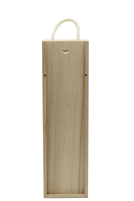 Creative Hobbies Wooden Wine, Liquor Bottle Box, Single Wine Bottle Wood Storage Gift Box with Rope Carry Handle for Birthday Party, Housewarming, Creative Hobbies
