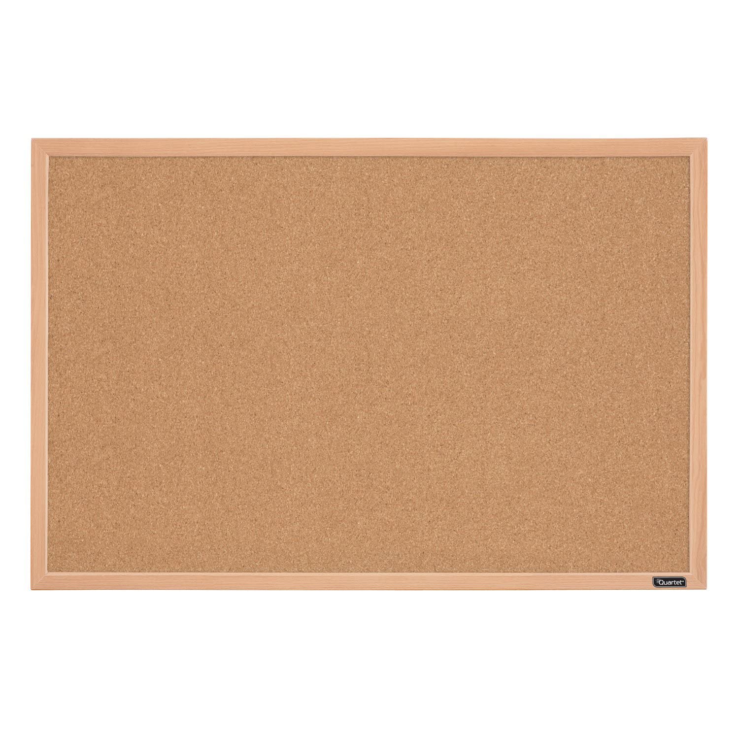 Quartet Cork Board Bulletin Board, 23" x 35" Framed Corkboard, Oak Frame, Decorative Hanging Pin Board, Perfect for Office & Home Decor, Home School Quartet