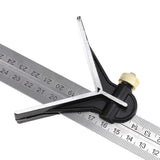ChgImposs 12" Adjustable Sliding Combination Square Ruler & Protractor Level Measure Measuring Set, Inch/Metric ChgImposs