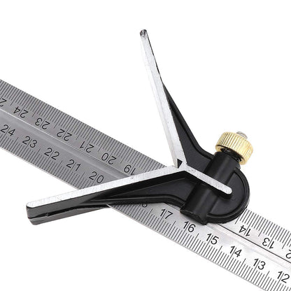 ChgImposs 12" Adjustable Sliding Combination Square Ruler & Protractor Level Measure Measuring Set, Inch/Metric - WoodArtSupply