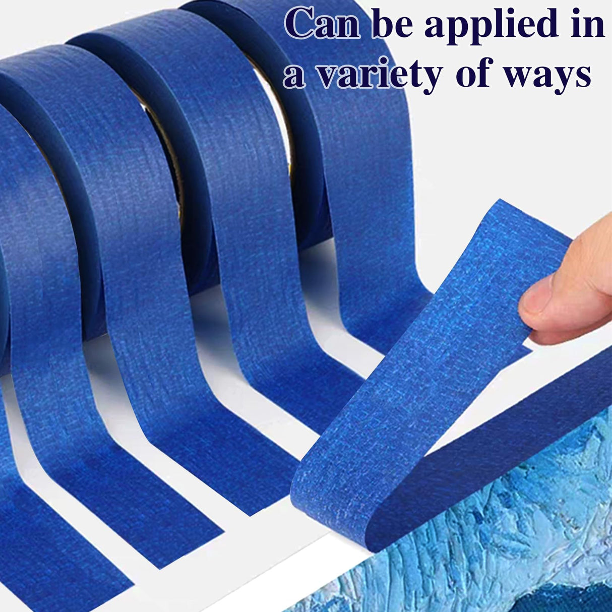 KAKAMINA Painters Tape 2 Inch, 8 Polls Blue Painters Tape, Bulk Masking Tape Blue General Purpose for Arts and Crafts, 2 Inch x 55 Yards (440 Yards KAKAMINA