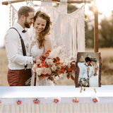 Personalized Photo Wood Slice Custom Engraved Picture Frame Album Wooden Crafts with Bracket Photo Printing on Wood Slices for Christmas Valentine's Wasetell