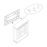 Elegant Home Fashions Lisbon Removable Wooden Wall Cabinet with Drapery-Lined Doors, White Teamson Home