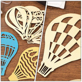 VOSAREA 10 Set Decor Wood Cutouts for Crafts Unfinished Wood Ornaments Hot Air Balloon Wood Discs Hot Air Balloon Wood Slices Wood Hot Air Balloon VOSAREA