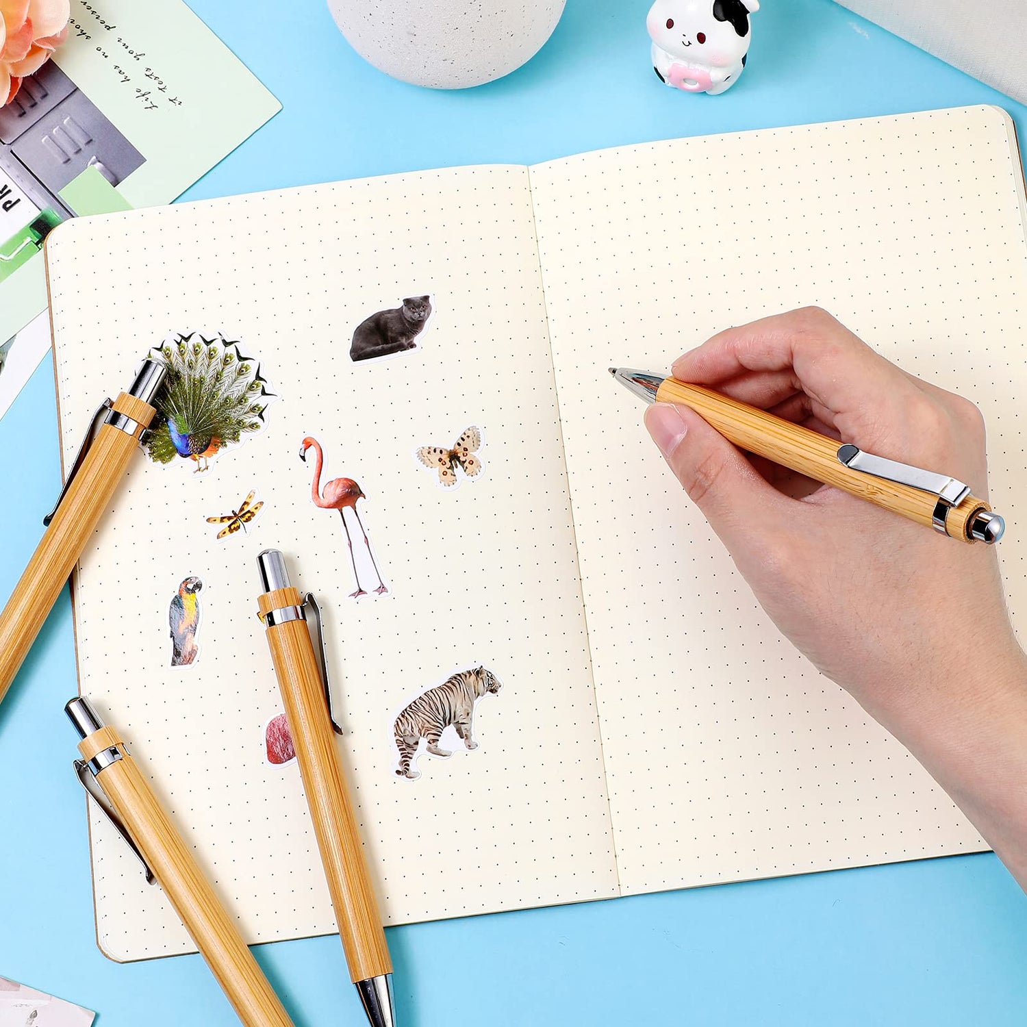 Bamboo Wooden Retractable Ballpoint Pen Black Ink 1 mm Pens Engraved Journaling Pen Refills Products Set Pens for Gifts Writing Office School Outus