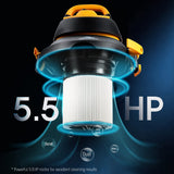 Shop-Vac 4 Gallon 5.5 Peak HP Wet/Dry Utility Vacuum with SVX2 Motor Technology, 3 in 1 Function Portable Shop Vacuum with Cart, Attachments, 5914000 Shop-Vac