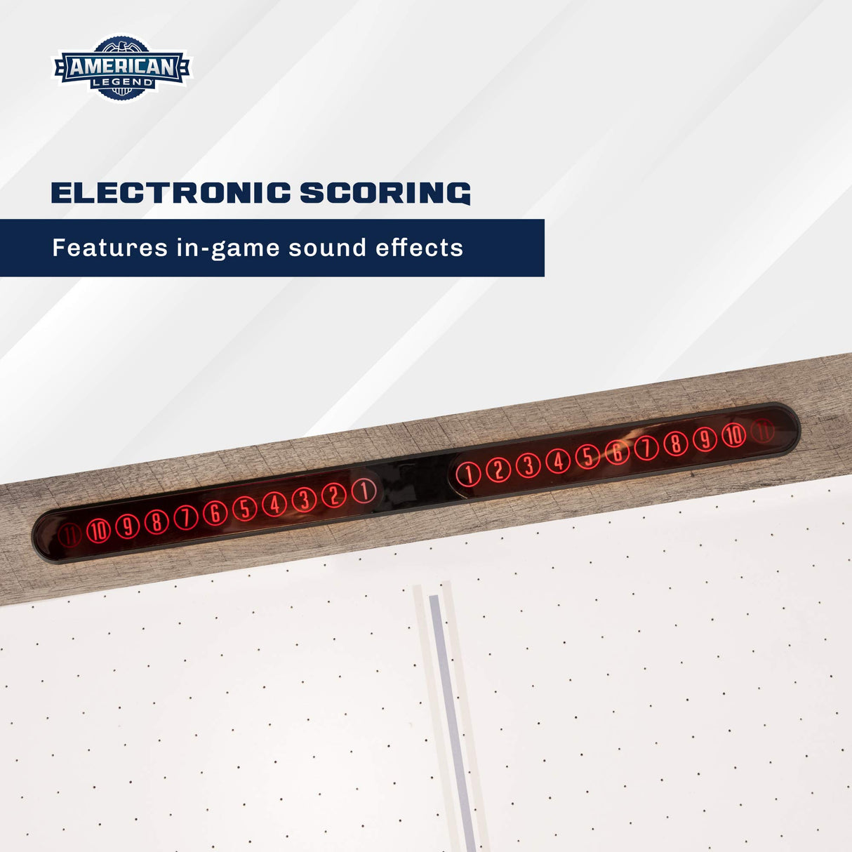 American Legend Kirkwood 84” Air Powered Hockey Table with Rustic Wood Finish, K-Shaped Legs and Modern Design American Legend