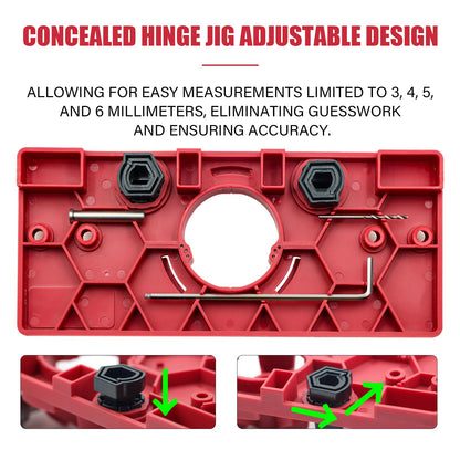 Vigtayue 35mm Hinge Drilling Jig Hole Guide Woodworking Tools, Concealed Hinge Jig for Kitchen Cabinet Doors Hinge - WoodArtSupply