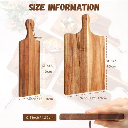 Tanlade 12 Pcs Wood Cutting Board Set Cutting Board with Handle Chopping Serving Board Butcher Cutting Block for Valentines Mother's Day Wedding - WoodArtSupply