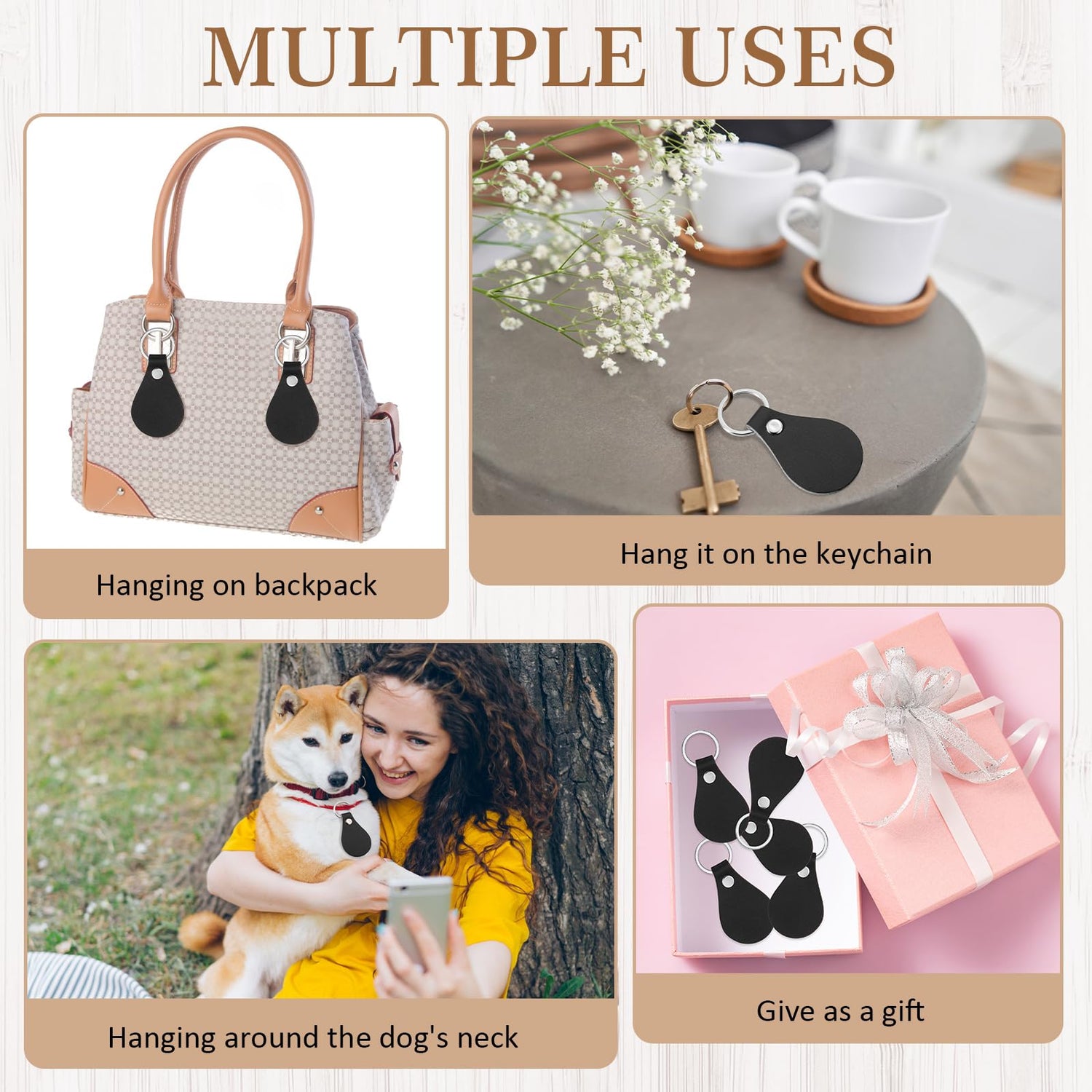 Geetery 100 Pcs PU Leather Key Fob Kit Blanks Key Fob Bulk with Rivets Key Rings DIY for Laser Engraving(Black) Geetery