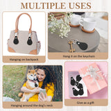 Geetery 100 Pcs PU Leather Key Fob Kit Blanks Key Fob Bulk with Rivets Key Rings DIY for Laser Engraving(Black) Geetery