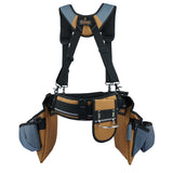 KUNN Carpenter Tool Belt with Suspenders Pro Framer Suspension Tool Rig for Construction Contractors and Electrician,Khaki KUNN