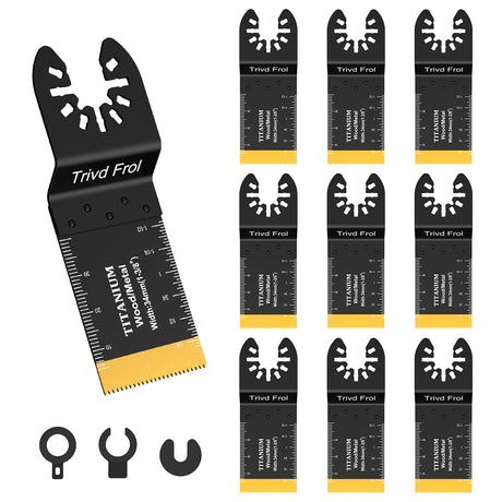 Trivd Frol 10PCS Titanium Multitool Blades, Oscillating Saw Blades Metal Cutting for Nails Wood Plastic and Hard Material Oscillating Tool Blades Kit Trivd Frol