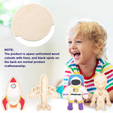 Outer Space Unfinished Wooden Cutouts Wooden Paint Crafts for Halloween Christmas Decoration Kids DIY Craft Art Project and Home Decor Ornament Jetec