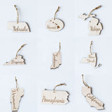 State Christmas Ornaments, Wooden Tree Holiday Decor, Unfinished 2021 Personalized Unique Durable Engraved Shapes (New York) WoodArtSupply