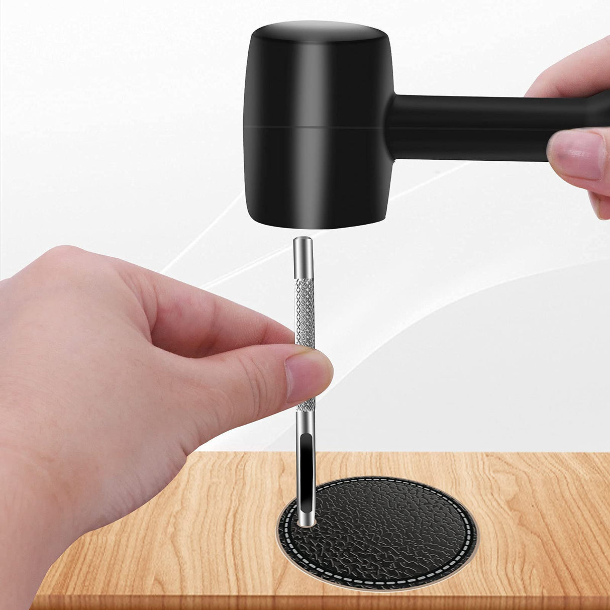 Alritz 120 Set Leather Snap Fasteners Kit with Hammer Puncher, 12.5mm Metal Button Snaps Press Studs with 4 Setter Tools for Clothes, Jackets, Jeans Alritz