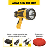 STANLEY FATMAX SL10LEDS Rechargeable 2200 Lumen Lithium Ion Ultra Bright LED Spotlight Flashlight with USB Power Charger STANLEY