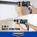 Hammerhead 7.5-Amp 1/2 Inch Variable Speed Hammer Drill with 6pcs Bit - HAHD075 Hammerhead