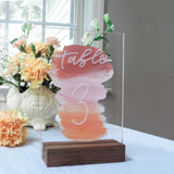 UNIQOOO 10 Pack Rustic Acrylic Sign Holders | Walnut Wood Table Numbers Display Stands | Place Card Holder, Perfect for Retail Shop Wedding Party UNIQOOO