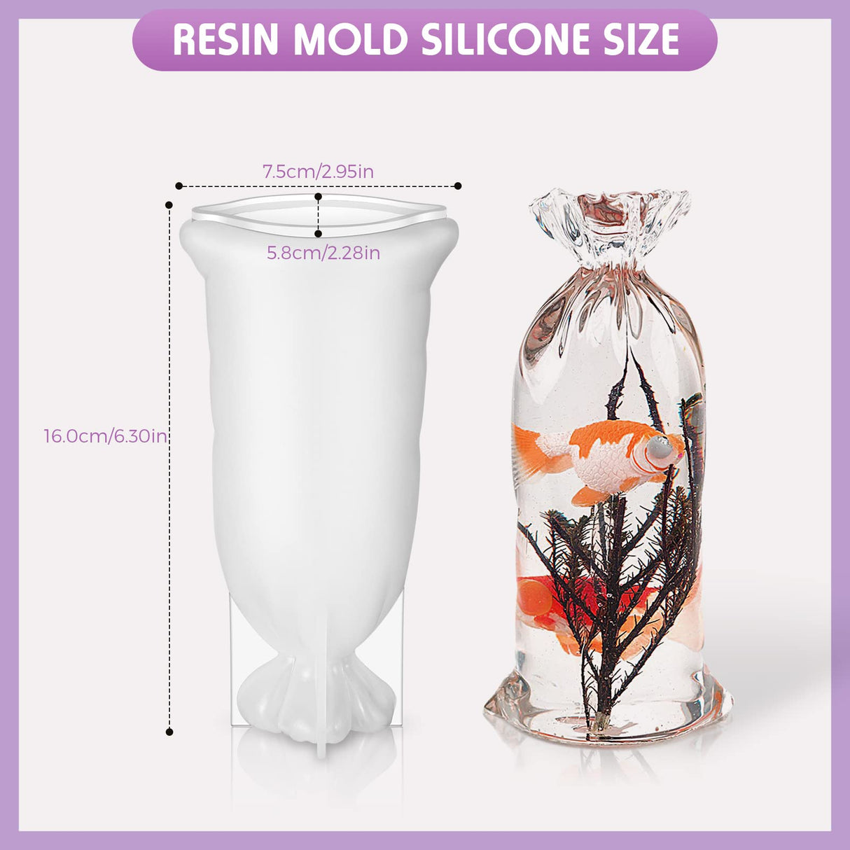 2 Pcs Lucky Bag Resin Molds Silicone Molds for Resin Casting Bag Shape Silicone Epoxy Mold 3D Jewelry Resin Casting Molds Large Resin Epoxy Casting Meanplan