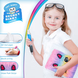 HOMICOZY Cat Diary with Lock and Keys for Girls,Plush Secret Journal for Kids with 160 Lined Pages,Hardcover Fluffy Locking Notebook for Writing and homicozy