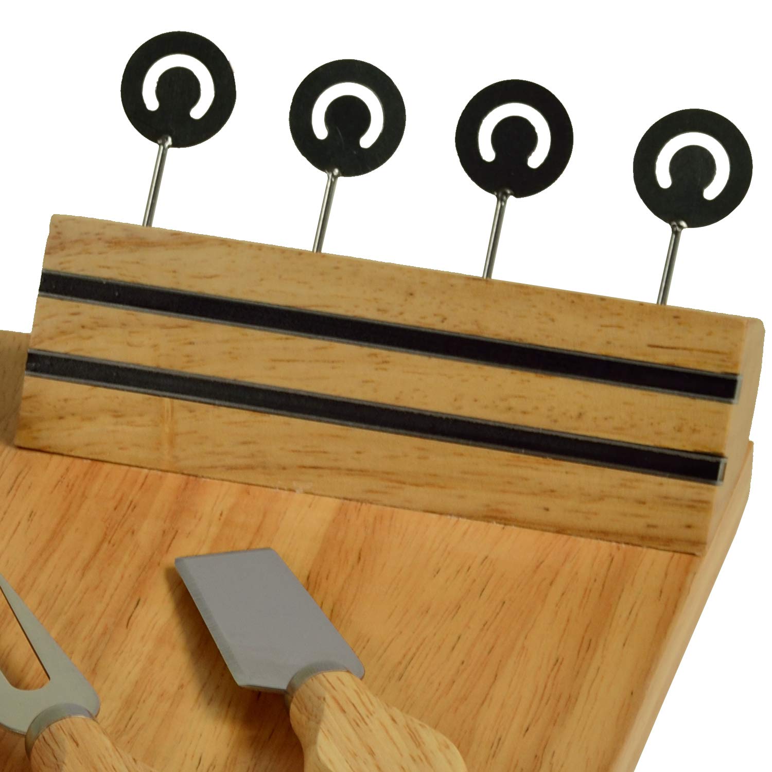 Picnic at Ascot Custom Personalized Engraved Hardwood Cutting Board with Cheese Knives, Cheese Markers & Ceramic Dish - Designed and quality Checked Picnic at Ascot